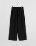 Rebom Lace Nylon Banding Wide Pants