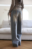 Washing wide cutting denim