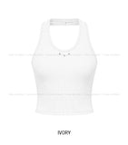 Betty Studded Crop Halter Sleeveless
