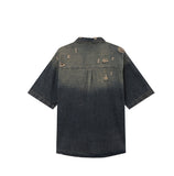 Duke Damage Washed Denim Short Sleeve Shirt