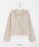 Moui Stripe Crop Hood Shirt