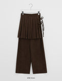 Mitka Wrap Skirt Layered Corduroy Banding Wide Pants