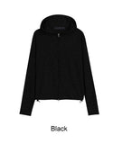 Terren Ribbed Crop Hood Zip-Up