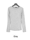 Onen Ribbed Round Long Sleeve T-shirt