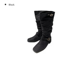 Sourcing Linen Buckle Middle Boots
