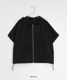 Delmona Nylon Hood Zip-Up Wind Jumper