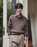 Cordrick V-neck cable knit