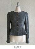 Loila Tweed Shirring Jacket Blouse