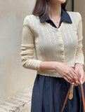 Aaron V-neck Punching Knit Cardigan