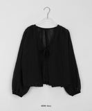 Lenka Tencel See-through Ribbon Cardigan