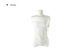 Zant Ribbon Knot Off-Shoulder Shirring T-Shirt