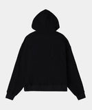 DOODLE HEART WAFFLE ZIP UP HOODIE