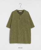 [unisex] Mitlo Henryneck Pigment Over Short Sleeve Tee