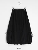 Mopen Nylon Banding Balloon Long Skirt