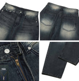 Frit Washing Wide Denim Pants