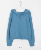 Ohhok Two-Way Knit Hood Zip-Up Cardigan