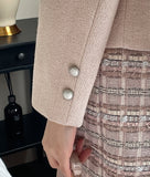 Calod V-Neck Tweed Short Jacket