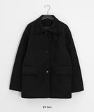 Iolo Quilting High-Neck Wool Half Coat