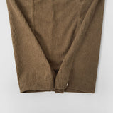 Corduroy Folding Pintuck Hem Snap Wide Banding Pants