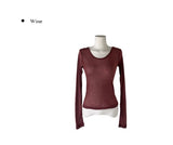 Todu Round See-through Long Sleeve T-Shirt