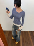 SIDE STUD FLARE DENIM