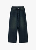 (W) WASHED DENIM PANTS