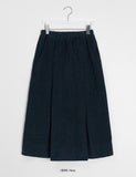 Debenny Banding Corduroy Pintuck Long Skirt