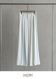 Pureine Pintuck Wide Slacks Pants (Belt set)