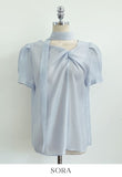 Byen Twist Scarf Short Sleeve Blouse