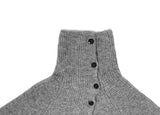 Juke diagonal button high neck knit