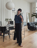 Summer double pleated wide slacks