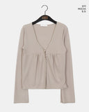 [MADE] Yujun Lace Button Ribbed Cardigan