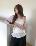 Soft Summer Raglan One-Shoulder Long Sleeve