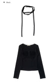 Brit Lace Scarf Square Neck T-Shirt
