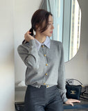 Ebon Shirt Layered Knit Cardigan