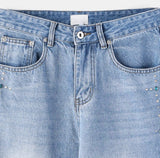 Rotin Studded Wide Denim Pants