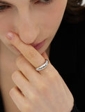 Champagne Full Moon Silver Clean Ring