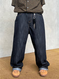 Non-fade raw wide denim