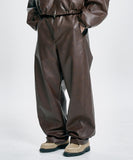 Vegan Leather Curved Pants