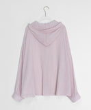 Binbuo Summer See-through Stripe Hood Shirt