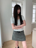 [Belt SET] Adam Cotton Mini Skirt Pants