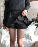 Manet Pleats Layered Skirt Pants