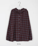 [BAONHAUS] Kitket Check Over Hood Shirt