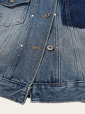 Chike Unbalanced Cropped Denim Jacket