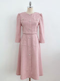 Elnis Three Quarter Tweed Flare One Piece