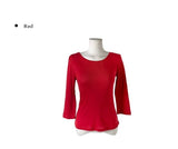 Deton Tencel Basic Round Three Quarter Sleeve T-Shirt