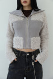 May color matching fur zip-up