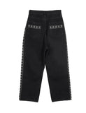Heron embroidered denim pants