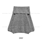 [wool40%] Poly mohair balloon off-shoulder knit