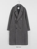 [unisex] Sticky Double Long Wool Coat - Wool 61